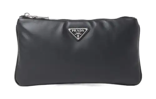 PRADA Leather Wallet Regular Men's Black