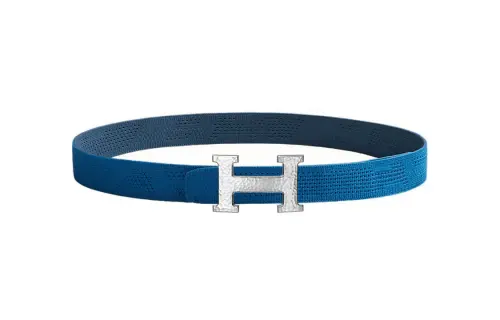HERMES Nylon Belts Men's Blue Width 3.2CM