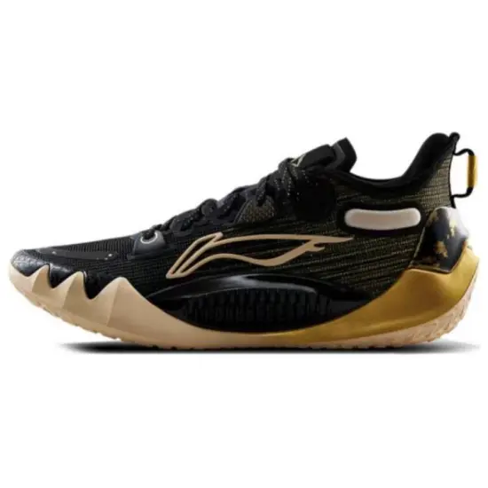 LINING JB1 Basketball Shoes Men Low-Top Black Gold