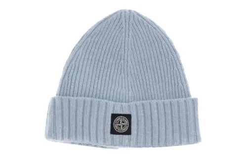 Stone Island logo-patch ribbed beanie