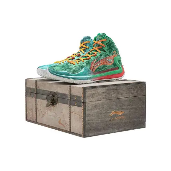 LINING Liren 4 Basketball Shoes Unisex High-Top Jade Frost Green/Pure Blue