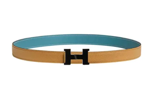 HERMES Constance Calfskin Leather Belts Women's Width 2.4cm