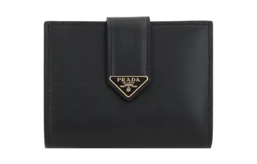 PRADA Calfskin Wallet Women's Black