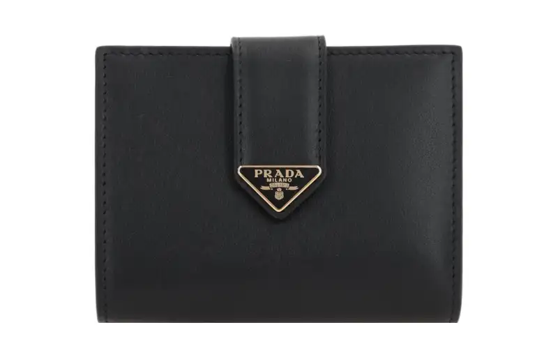 PRADA Calfskin Wallet Women's Black