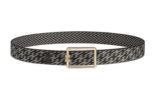 HERMES Cow Leather Belts Men's Black Width 3.2cm