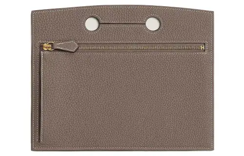 HERMES Togo Calfskin Handbag Women's 18 Etoupe Elephant Gray