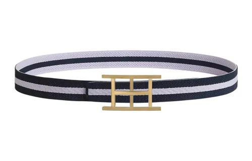 HERMES Nylon Belts Men's Black 3.2cm