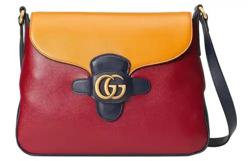 GUCCI Multicolor Leather Messenger Bag, Crossbody Bag, Shoulder Bag Women's