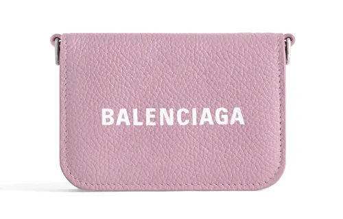 Balenciaga Calfskin Wallet Mini Women's Pink