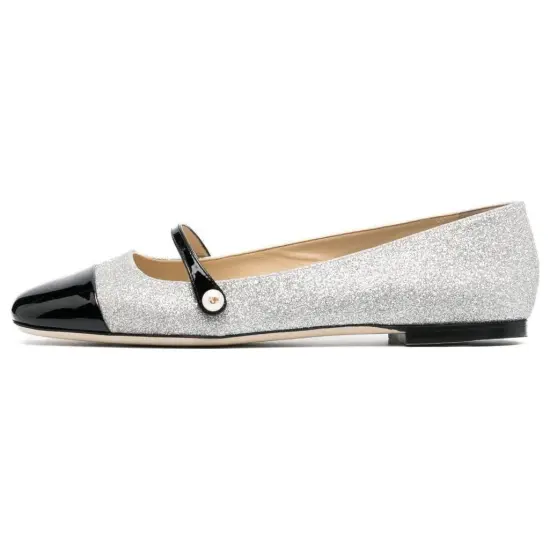 Jimmy Choo Elisa Leather Ballerina Shoes