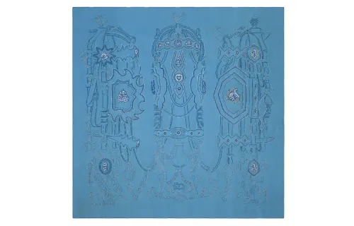 HERMES Silk Scarves Women's Blue
