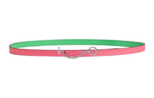 HERMES Calfskin Leather Belts Women's Pink Width 13MM