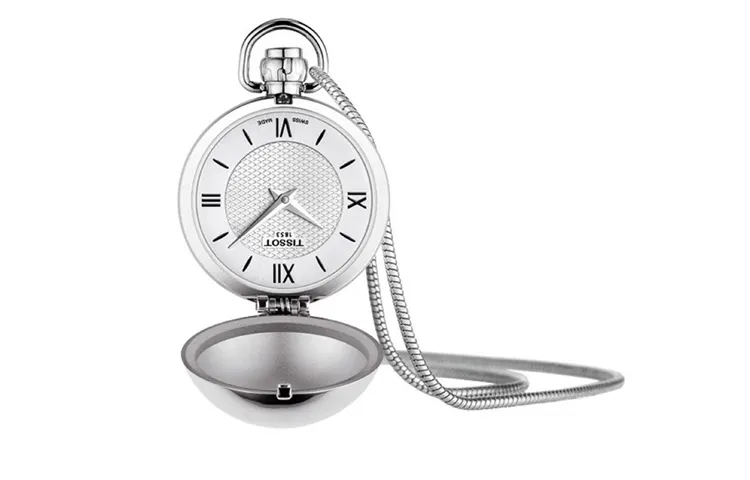 TISSOT 300m Waterproof Quartz Movement Stainless Steel Case Pocket Watch 22mm Unisex White T858.209.16.038.00
