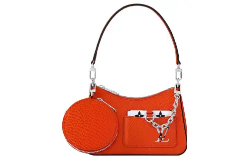 LOUIS VUITTON MARELLINI Epi Grain Cow Leather Shoulder Bag, Portable Crossbody Bag Women's Red