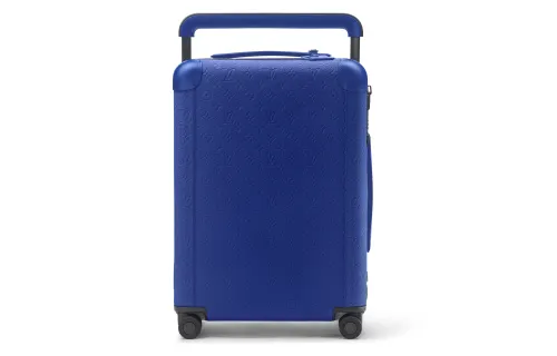 LOUIS VUITTON Horizon Taurillon Leather With Cow Leather Trim Suitcase Luggage Men's Blue
