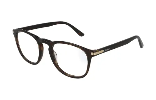 CARTIER Acetate Irregular Shape Eyeglass Frames Women's Black