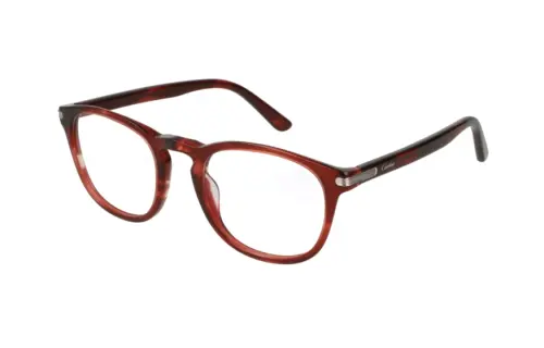 CARTIER Plastic Irregular Shape Eyeglass Frames Unisex Brown