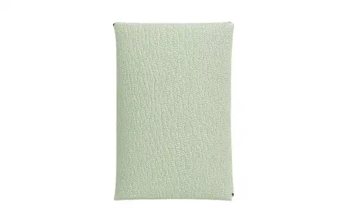 HERMES Calvi Mysore Goat Skin Wallet, Coin Purse, Card Holder Women's Bubble Green