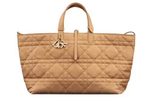 DIOR Toujours Calfskin Native Bag, Handbag Large Women's Tan