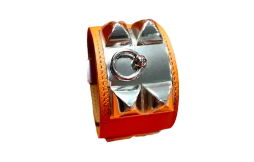 HERMES Chien Wristbands Women's Orange