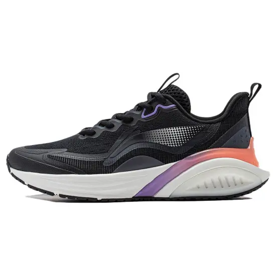 LiNing Cloudy Anti Slip Wear Resistant Low Top Running Shoes Women's Black Purple