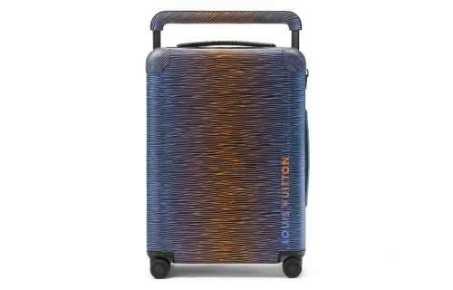 LOUIS VUITTON Cow Leather Suitcase Luggage Men's Orange/Blue