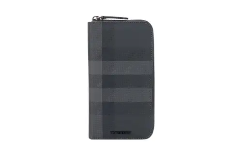 Burberry grained zip-around wallet