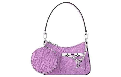 LOUIS VUITTON MARELLINI Epi Grain Cow Leather Shoulder Bag, Portable Crossbody Bag Women's Purple