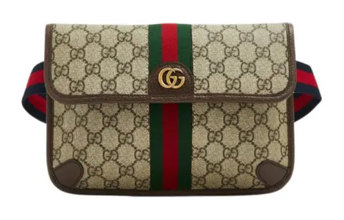 GUCCI Ophidia Canvas With Leather Sling Bag, Shoulder Bag, Crossbody Bag, Fanny Pack Small Women's Brown/Ebony