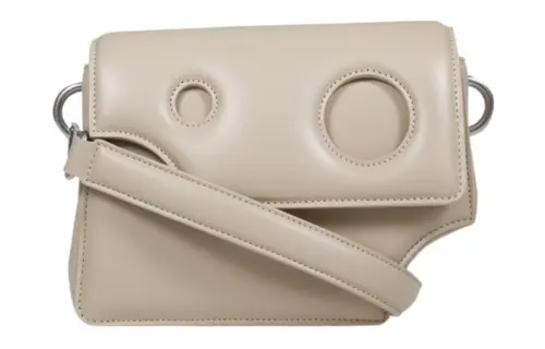 OFF WHITE Logo Genuine Leather Crossbody Bag, Shoulder Bag Women's Light Apricot