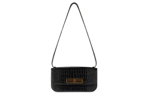 Balenciaga Gossip Calfskin Crossbody Bag, Shoulder Bag Women's Black