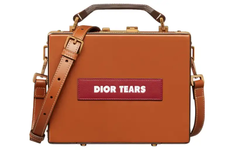 DIOR Lock Calfskin Shoulder Bag, Crossbody Bag Men's Brown