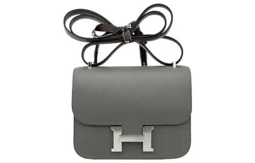HERMES Constance Epsom Leather Crossbody Bag, Shoulder Bag 19 Women's 0L Grismeyer Rain Cloud Gray