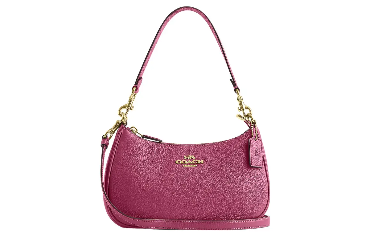 COACH Teri Leather Shoulder Bag, Handbag, Shoulder Bag Women's Raspberry
