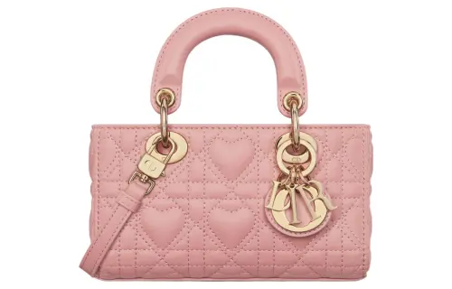 DIOR Lady D JOY Lambskin Shoulder Bag, Crossbody Bag, Handbag Extra Mini Women's Vintage Pink