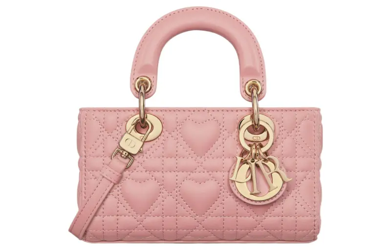 DIOR Lady D JOY Lambskin Shoulder Bag, Crossbody Bag, Handbag Extra Mini Women's Vintage Pink