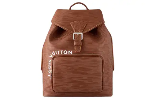 LOUIS VUITTON Montsouris Calfskin Backpack Men's Brown