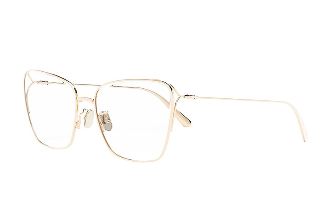 DIOR Alloy Irregular Shape Eyeglass Frames Women's Gold