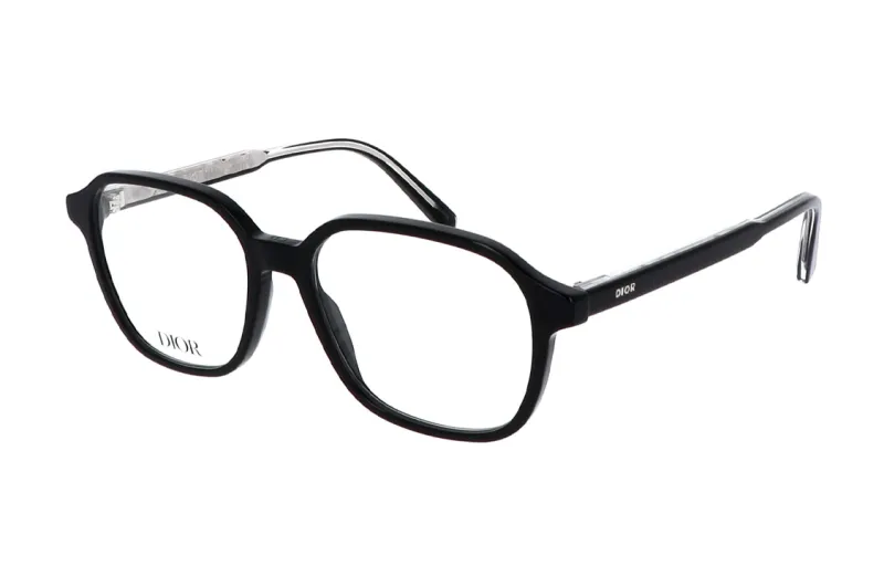 DIOR Acetate Irregular Shape Eyeglass Frames Unisex Black