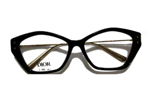 DIOR Plate Frame Irregular Shape Eyeglass Frames Unisex Black