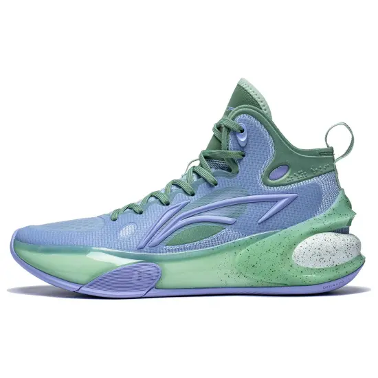 LiNing YuShuai 17 Wear Resistant Mid Top Basketball Shoes Men's Purple Cyan
