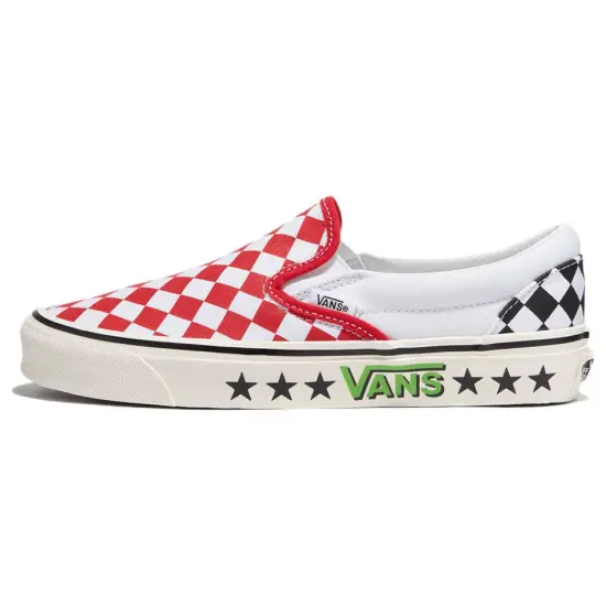 Vans Slip-on Skateboarding Shoes Unisex Low-top White, Black, Red