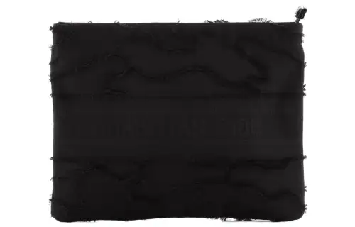 DIOR Fringe Embroidery Clutch Large Men's Black