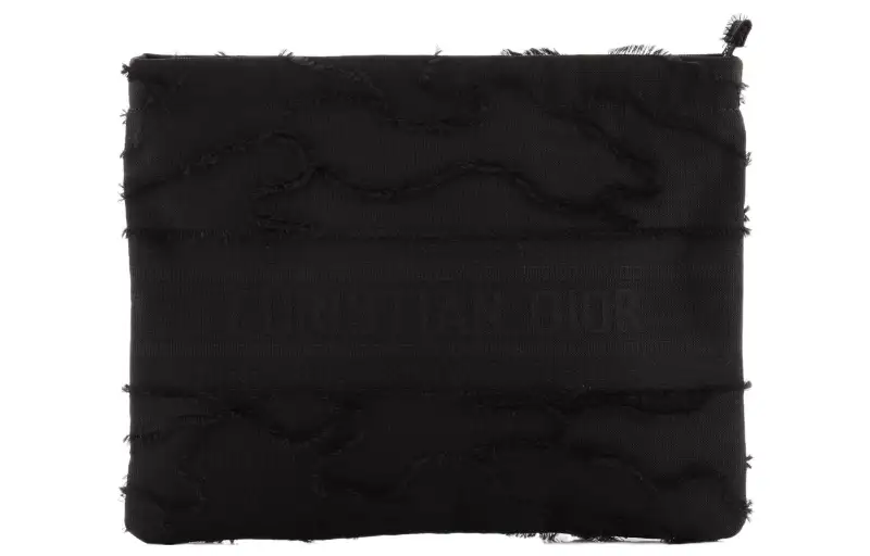 DIOR Fringe Embroidery Clutch Large Men's Black