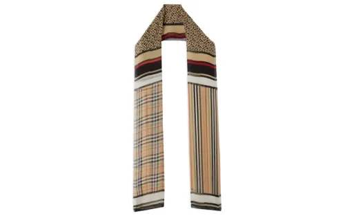 Burberry Silk Scarves Men's Beige