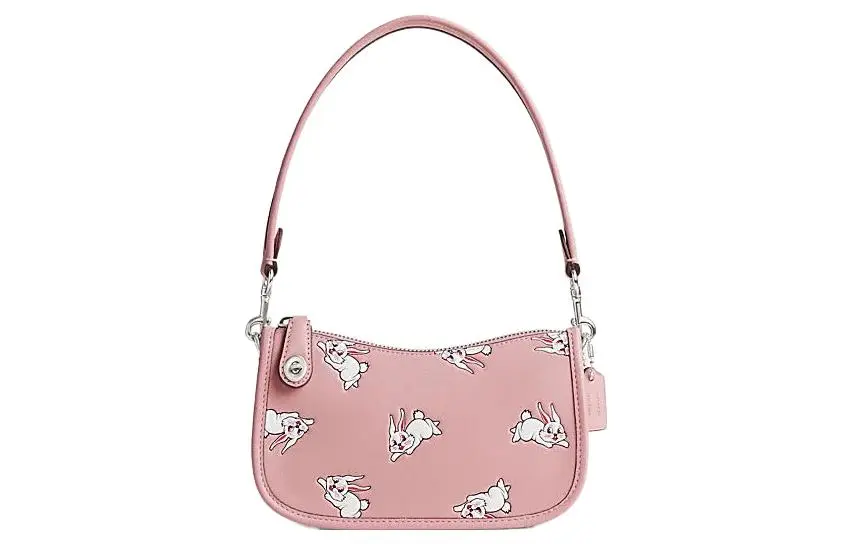 COACH X Big White Rabbit, Collaboration Swinger Cow Leather Pochette, Shoulder Bag, Handbag, Shoulder Bag Women's
