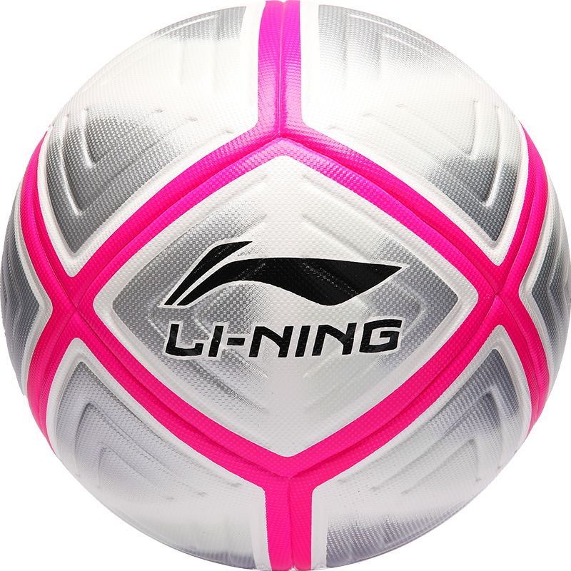 Li Ning Size 5 Soccer Ball TPU Hand Stitched Soccer Ball Unisex Gray Pink