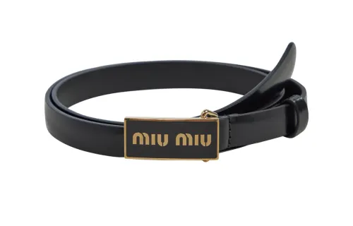 MIU MIU Leather Belts Women's Black 