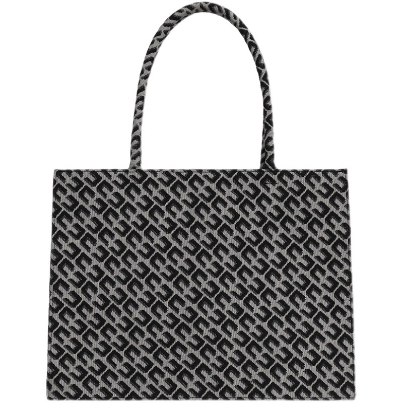 NOMK Canvas Tote Bag, Shopping Bag, Commute Bag, Crossbody Bag, One Shoulder Handbag Large Women's Black