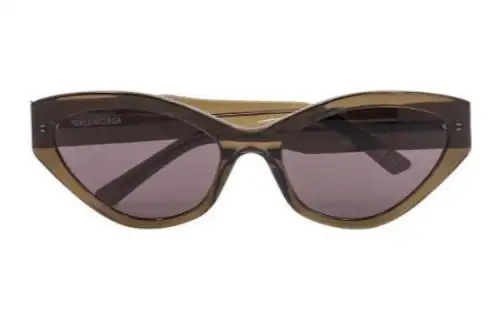 Balenciaga Acetate Irregular Shape Sunglasses Women's Brown